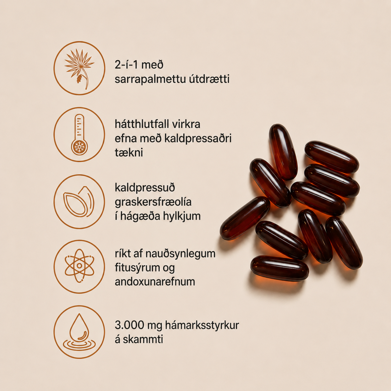 Pure Pumpkin Seed Oil Soft Capsules