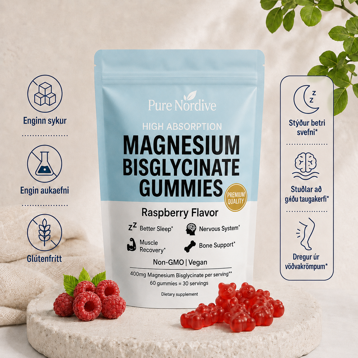 Pure Nordive Magnesium Bisglycinate Gummies