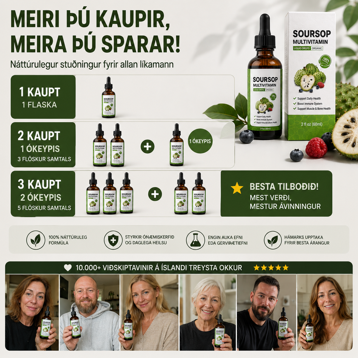 Pure Nordive súrsopseyði í náttúrulegu umhverfi