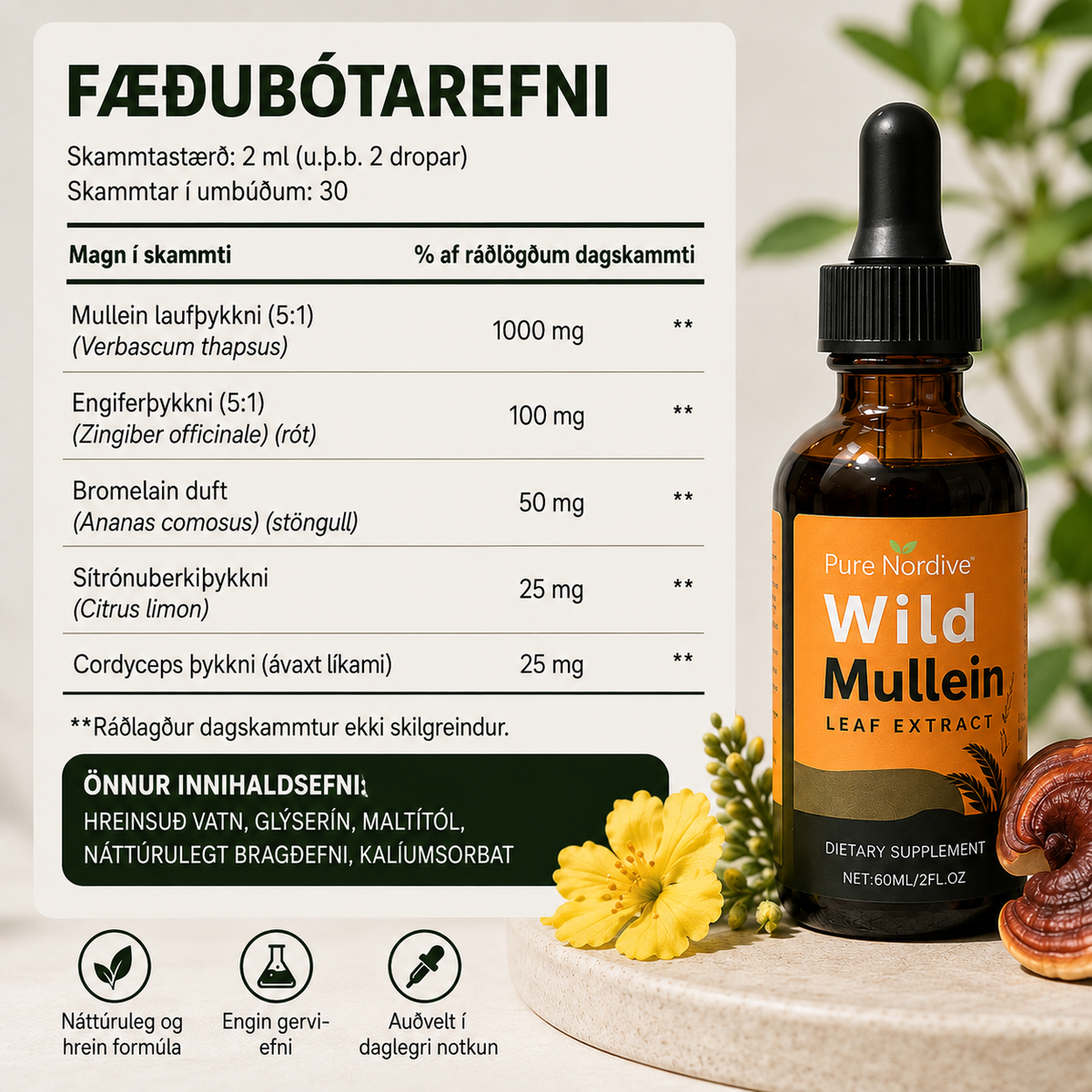 Pure Nordive Wild Mullein drops